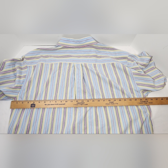 VINTAGE Talbota Mens Casual Button Up Men's Short Sleeve Shirt XL Striped - Picture 6 of 11